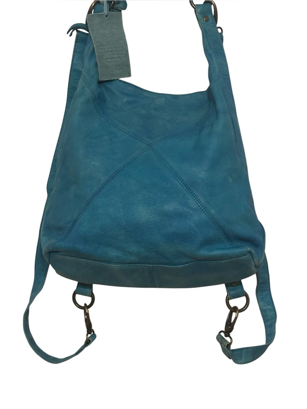 Latico Conley Convertible Leather Shoulder bag Backpack Teal Green USA Rare
